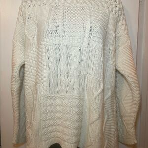 Talbots White Cable Knit Sweater